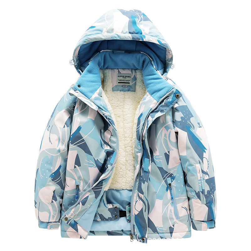 Childrens Outdoor Ski Suit Thickened Waterproof And Windproof 9