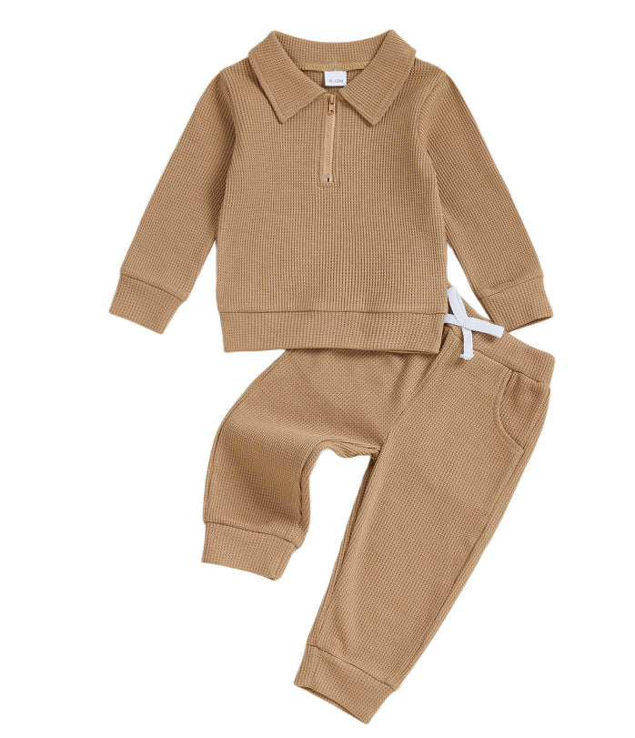 Childrens Cotton Polo-neck Long-sleeve Set 7