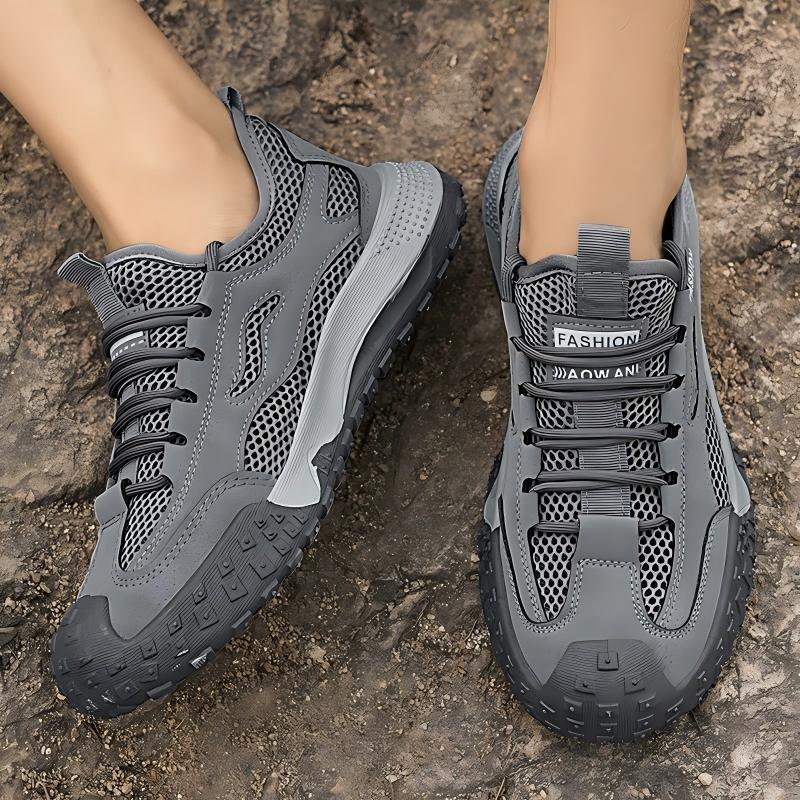 Men's Four-Season Breathable Mesh Work Sneakers, Outdoor Casual Shoes With Tire Pattern Soles 5