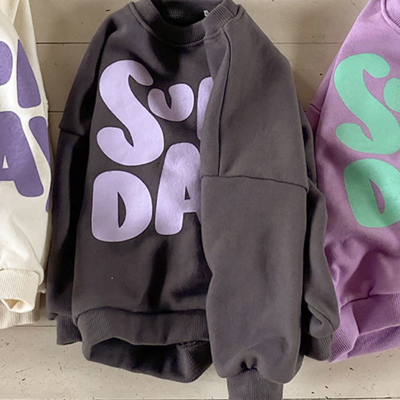 Loose Casual Long-sleeved Terry Sweater With Foreign Letters 6