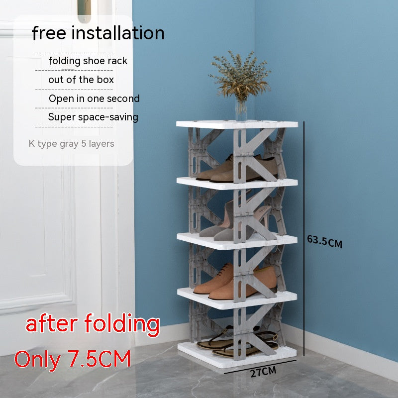 Plastic Installation-free Shoe Rack Storage Shoe Rack Folding Shoe Cabinet 11