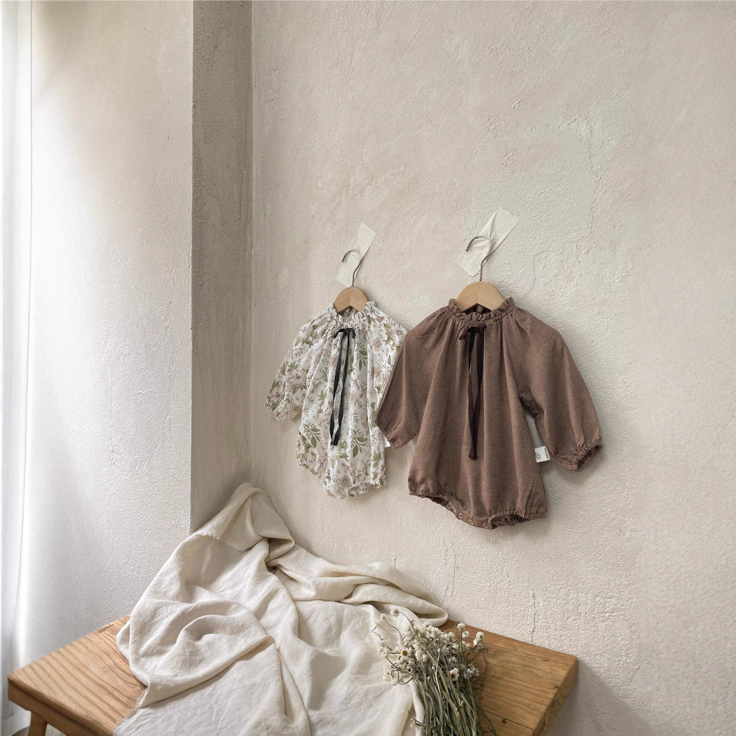 Bow-tie Bud-collar Lantern-sleeve Jumpsuit 4