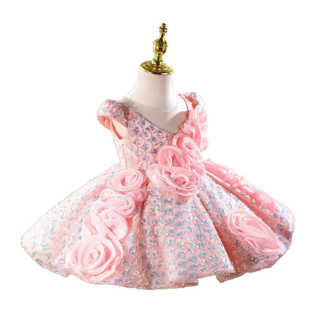 Floral-design Sweet And Stylish Childrens Dress 5
