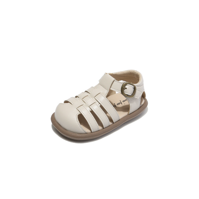 Girls' Closed Toe Children's Shoes Toddler Shoes Woven Hollowed Roman Shoes 5