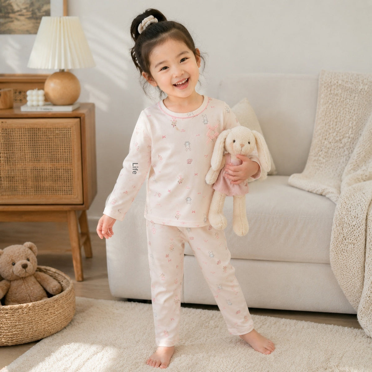 SpringAutumn Boneless Boys And Girls Autumn Top And Pants Set 7A Antibacterial Underwear Set 8