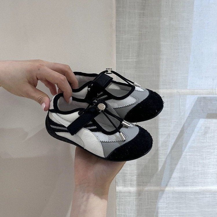 2026 New Summer Korean Style Girls Hollow Low Cut Sneakers, Color Block Breathable Mesh Casual Sports Shoes For Kids 4