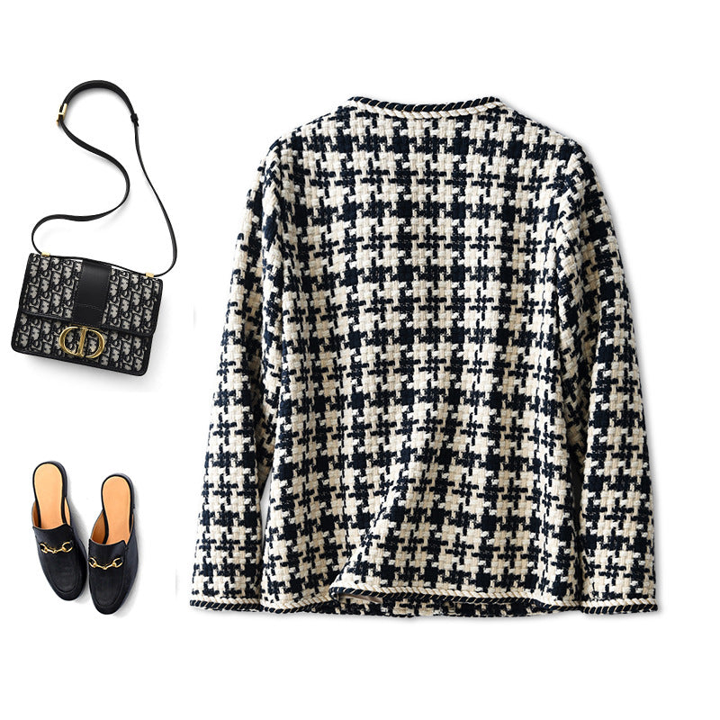 Houndstooth Small Fragrance Jacket Women Clothing 4