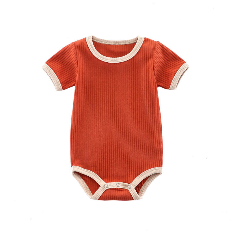 Summer Romper Baby Wrapping Clothes Pit Strip Ribbed Baby Onesie 11