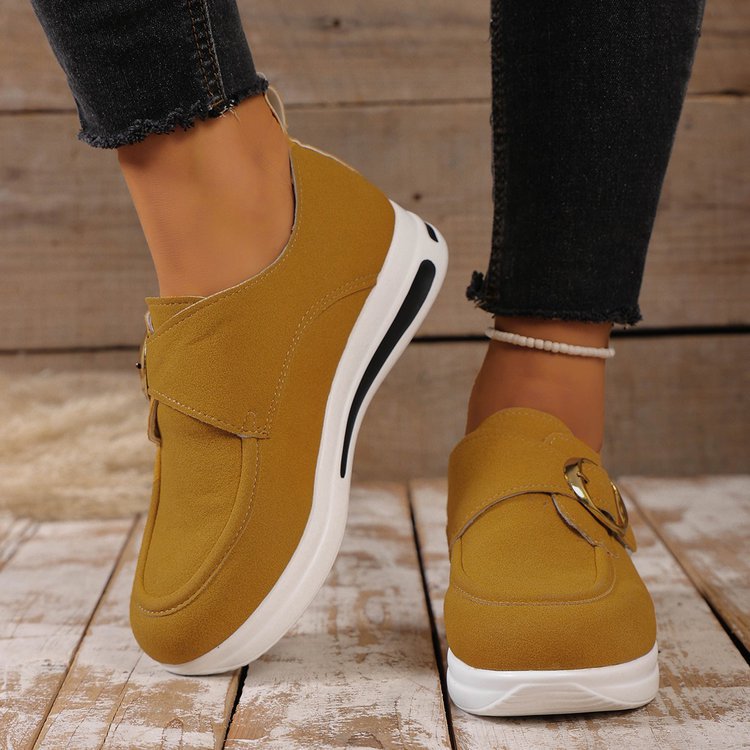 Solid-color Front-laced Casual Slip-on Womens Shoes 3