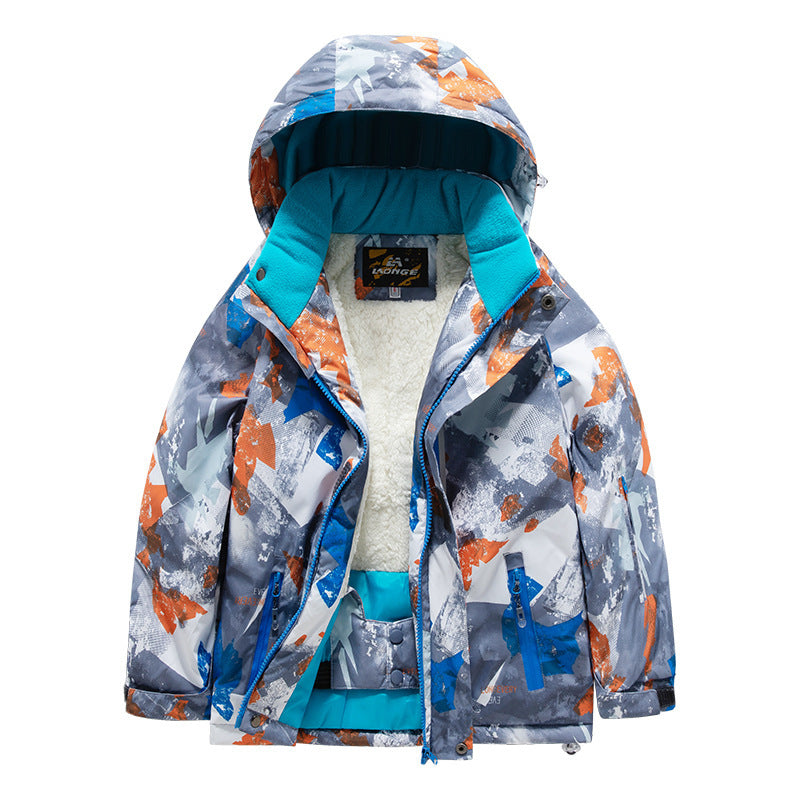 Childrens Outdoor Ski Suit Thickened Waterproof And Windproof 14