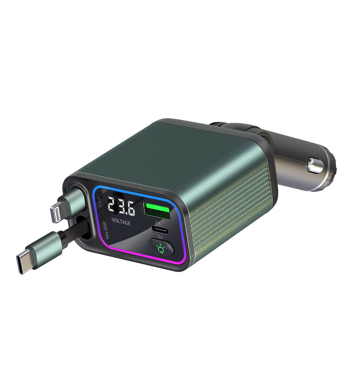 Retractable Cord Automatic Retraction Car In-car Charger Super-fast Charging 4