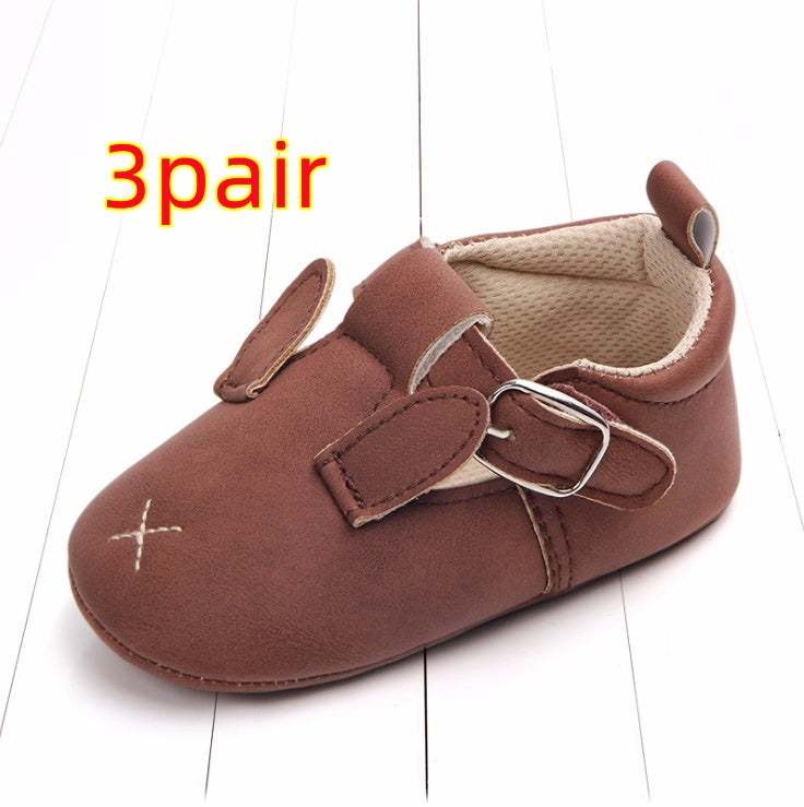 Spring and autumn cartoon animal baby shoes matte leather non-slip soft bottom baby shoes wholesale 0884 21