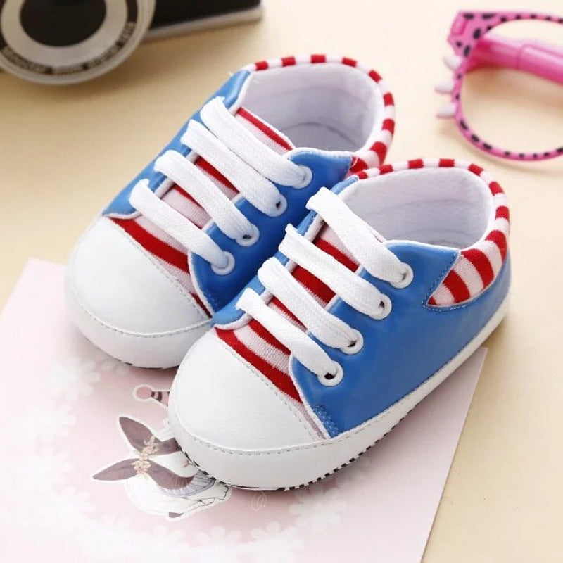 Autumn Unisex Cotton Cartoon Baby Toddler Shoes With Lace-up Canvas Shoes, Massage Shoes 4