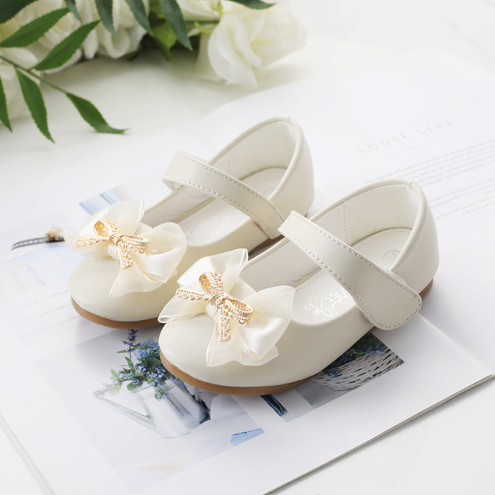 Bowknot Casual PU Leather Bridal Bouquet Children's Shoes 1