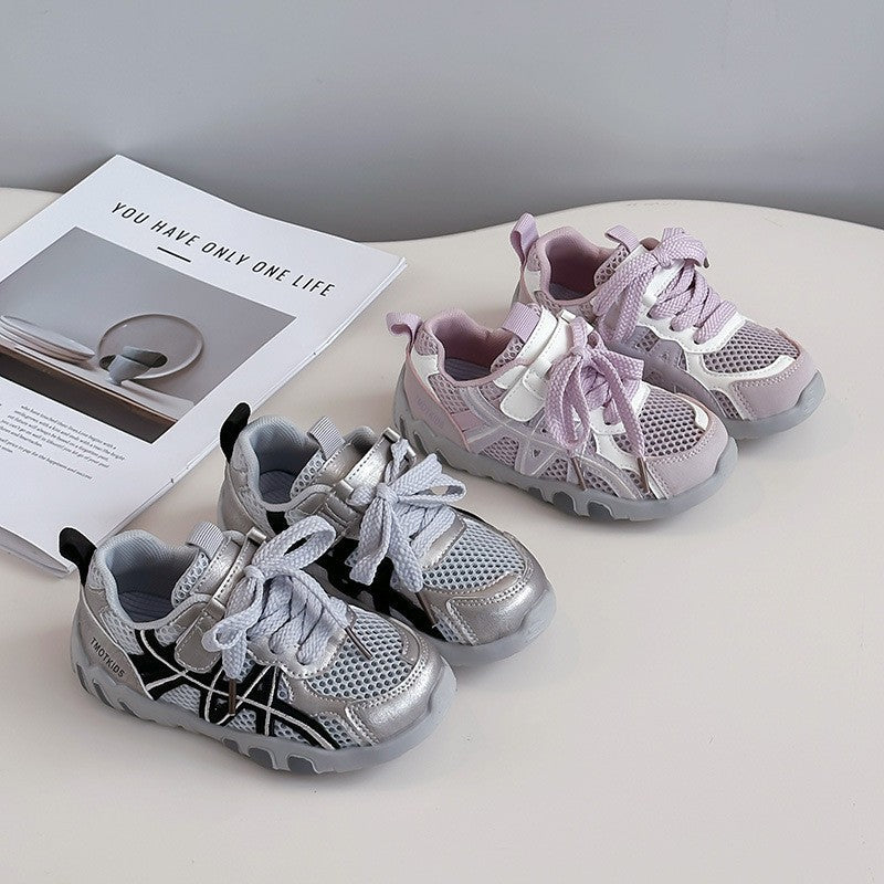 2026 Spring New Girls Skate Sneakers, Kids German Trainers, Soft Sole Versatile Single Mesh Shoes For Big Kids 2