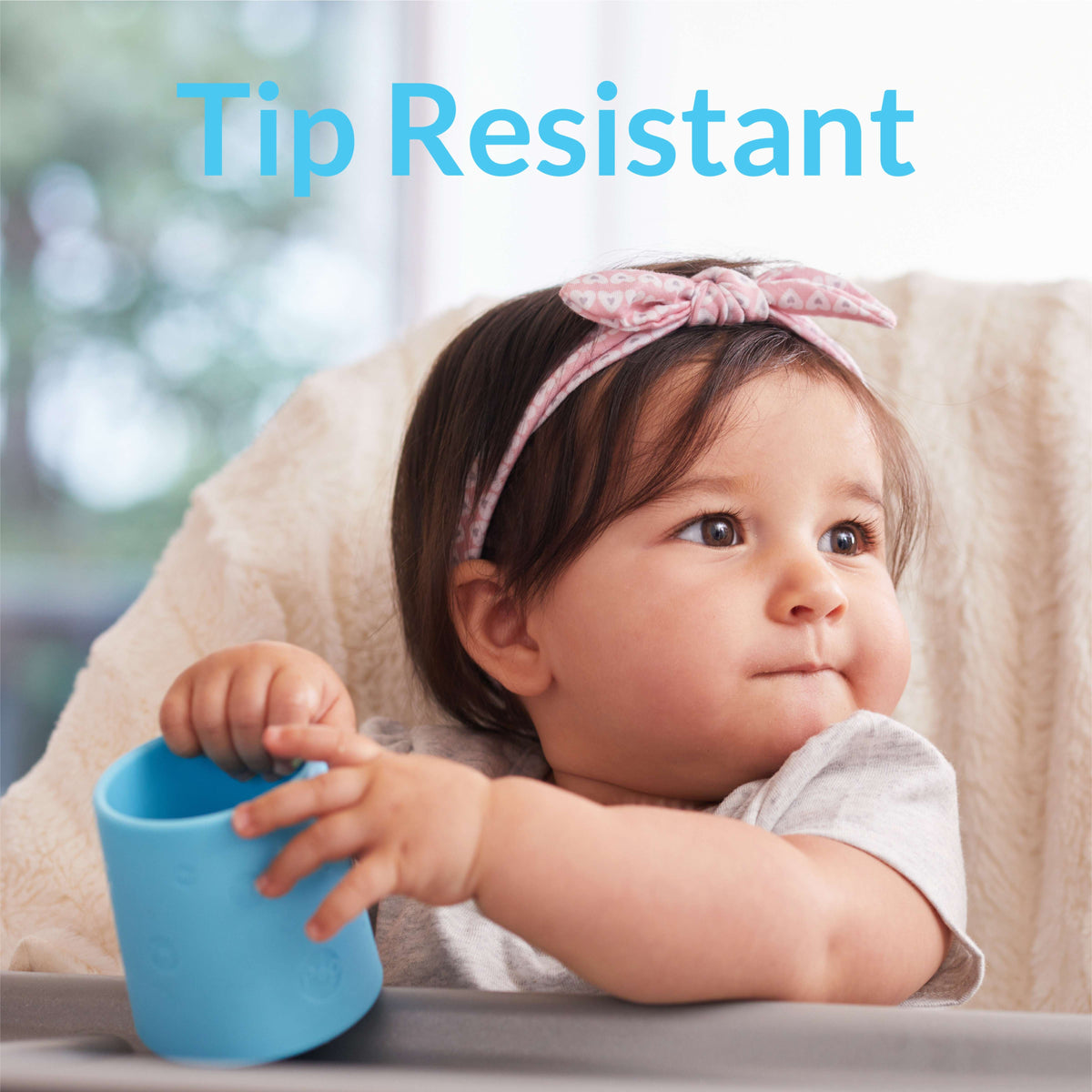 PopYum Silicone Training Cup 2-Pack for Baby and Toddler, handles, BPA Free, self feeding training, tumbler (orchid pink and sky blue) 2