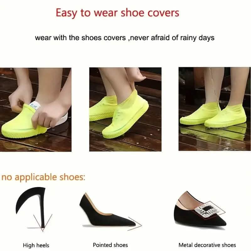 3-Pairs: Outdoor Latex Rain Boots Waterproof Shoe Cover 8
