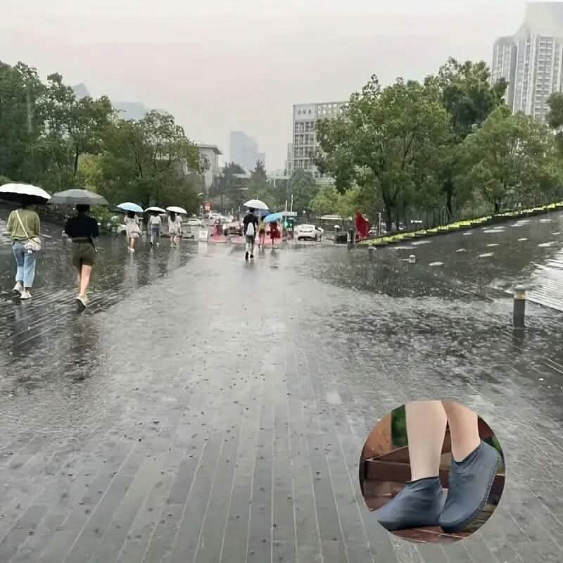 3-Pairs: Outdoor Latex Rain Boots Waterproof Shoe Cover 9