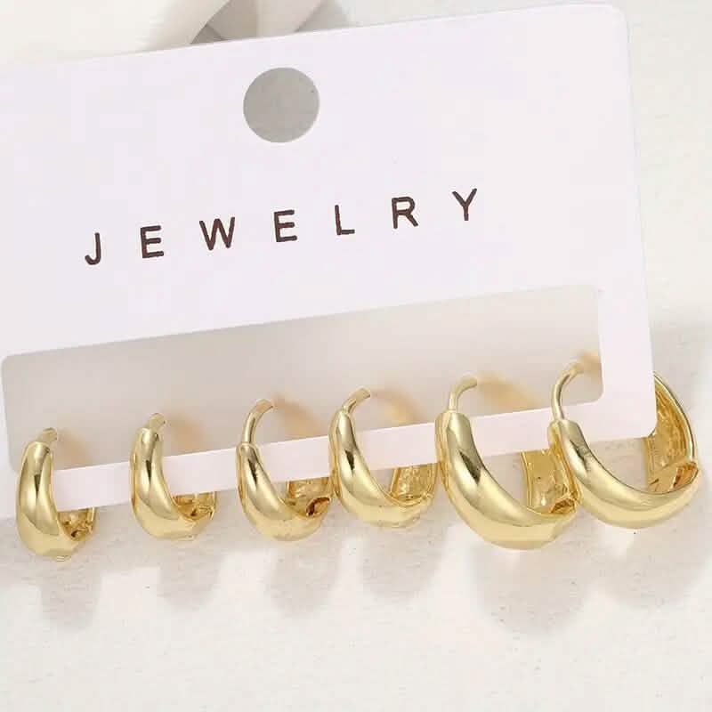 3-Pairs: Stylish and Simple Copper Earrings 5