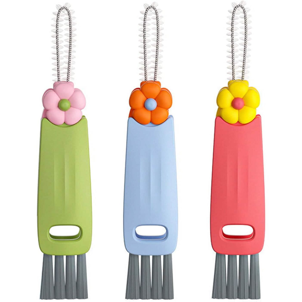 3-Piece: 3-in-1 Petal Cup Lid Cleaning Brush 1