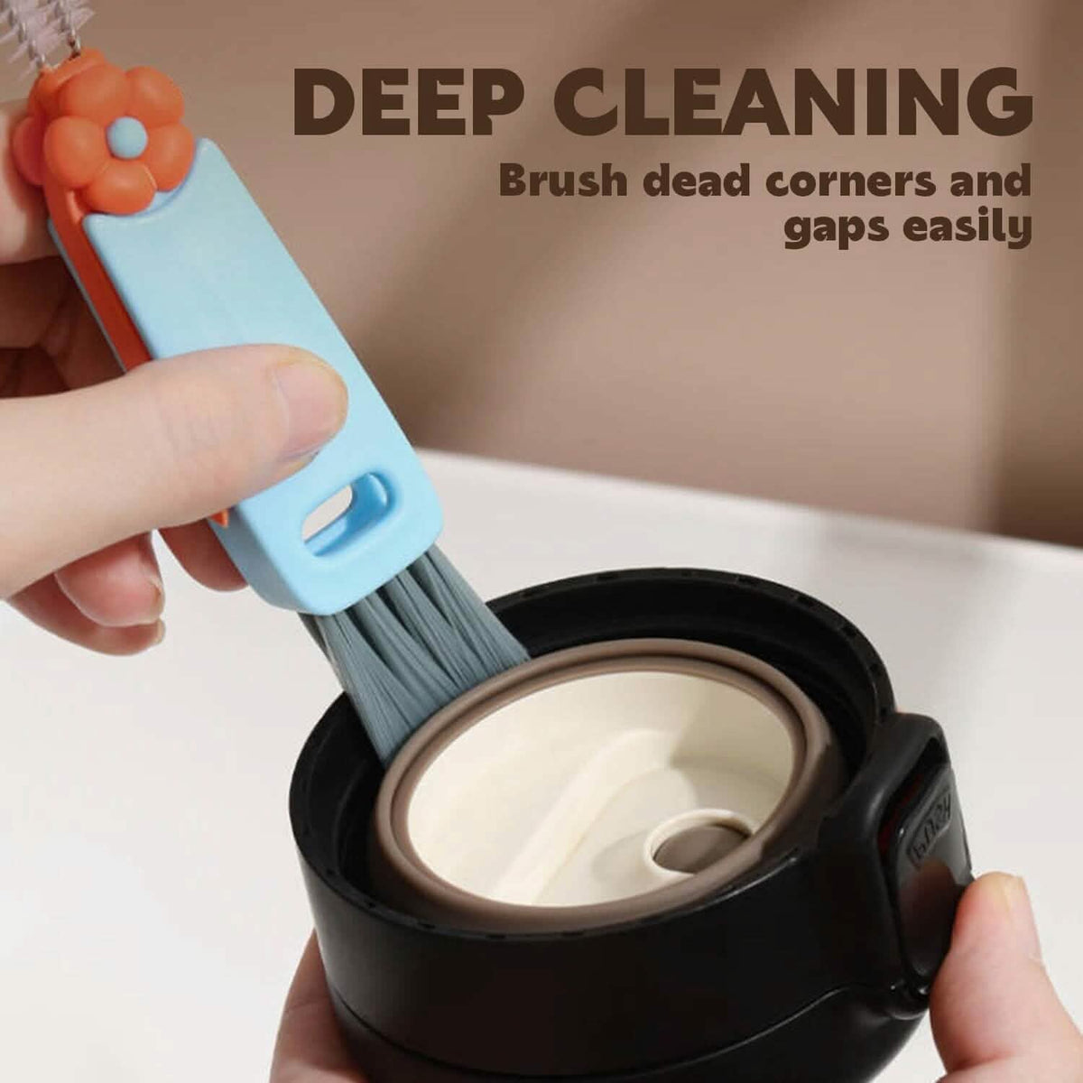 3-Piece: 3-in-1 Petal Cup Lid Cleaning Brush 5