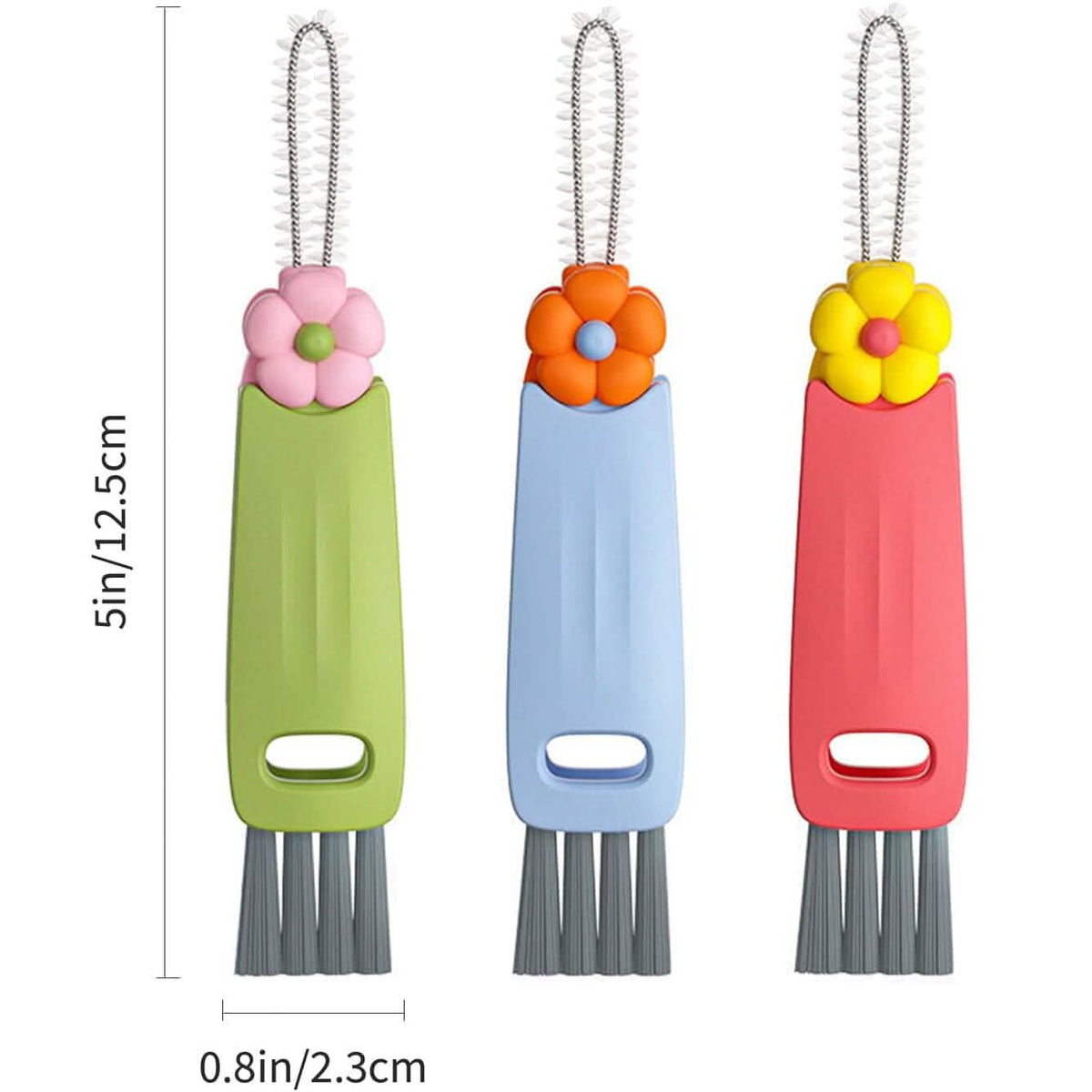 3-Piece: 3-in-1 Petal Cup Lid Cleaning Brush 2