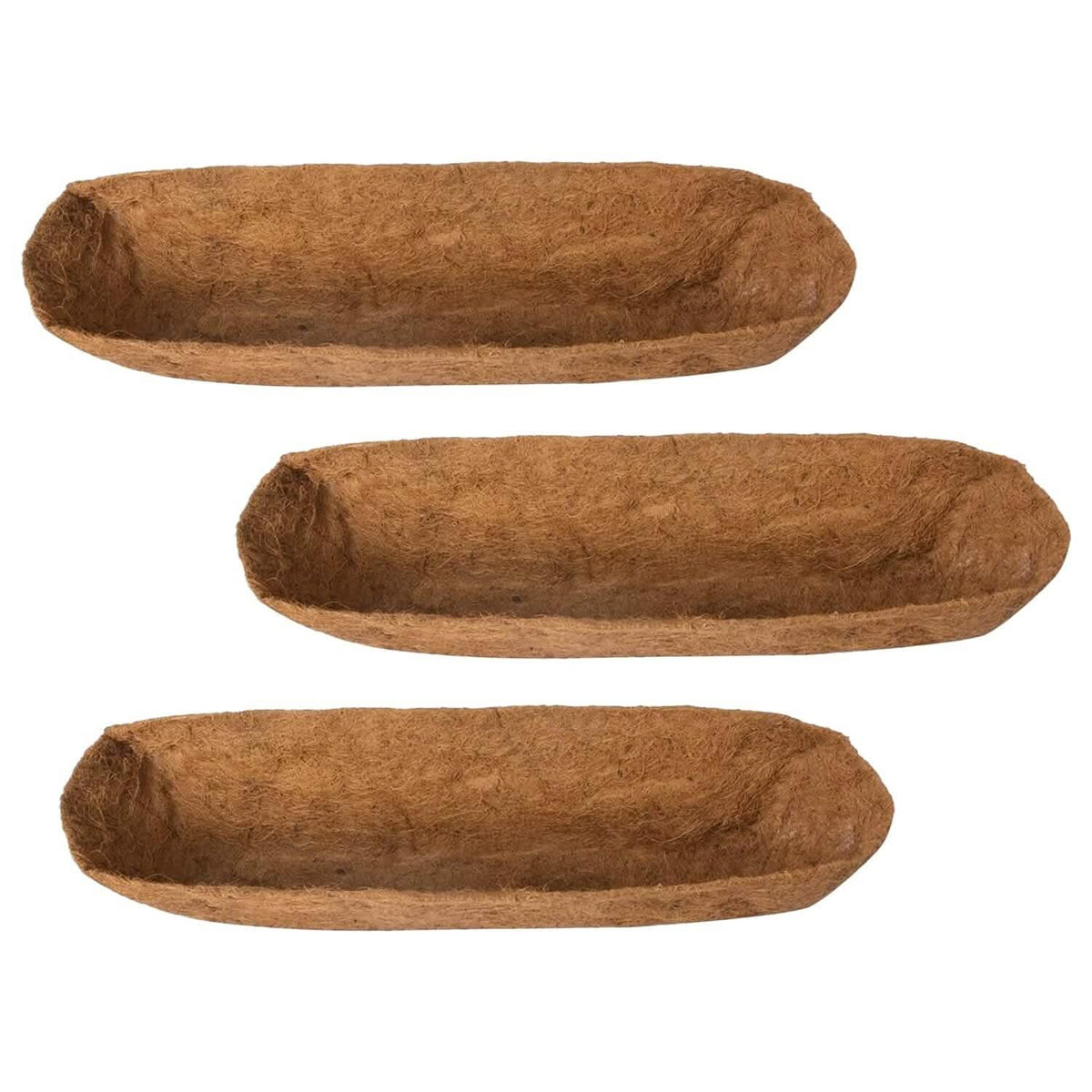3-Pieces: Trough Coco Basket Half Moon Planter Replacement 3
