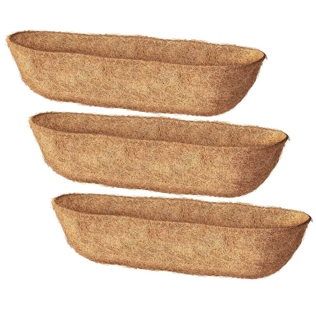 3-Pieces: Trough Coco Basket Half Moon Planter Replacement 1