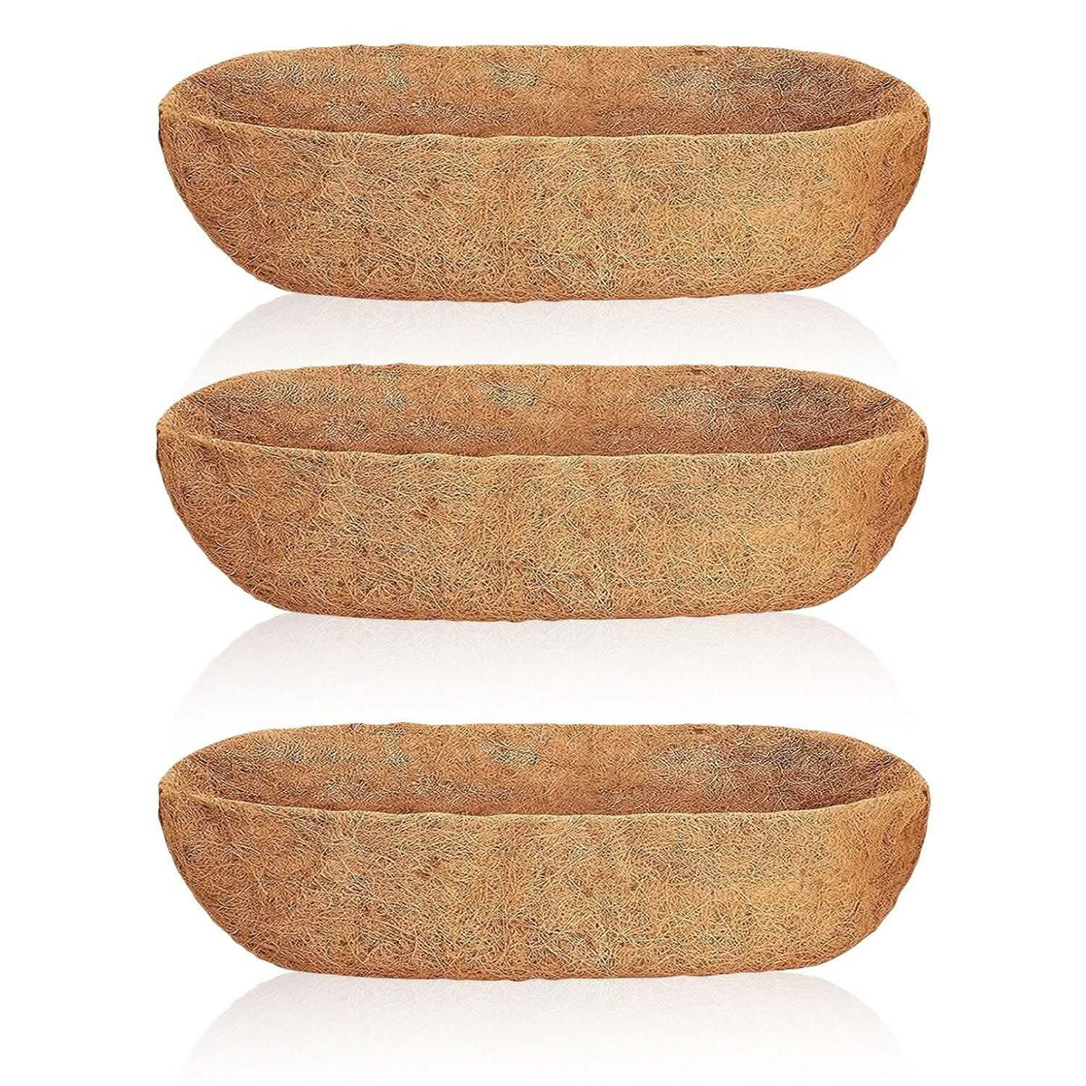 3-Pieces: Trough Coco Basket Half Moon Planter Replacement 2