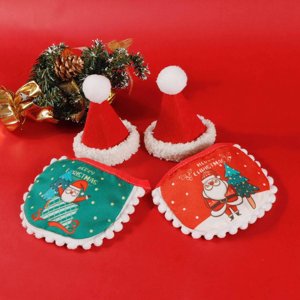 Pet Christmas Dress up, Cat Scarf, Scarf, Christmas Supplies, Hat Decorations, Dog Cute Set, Scarf 1