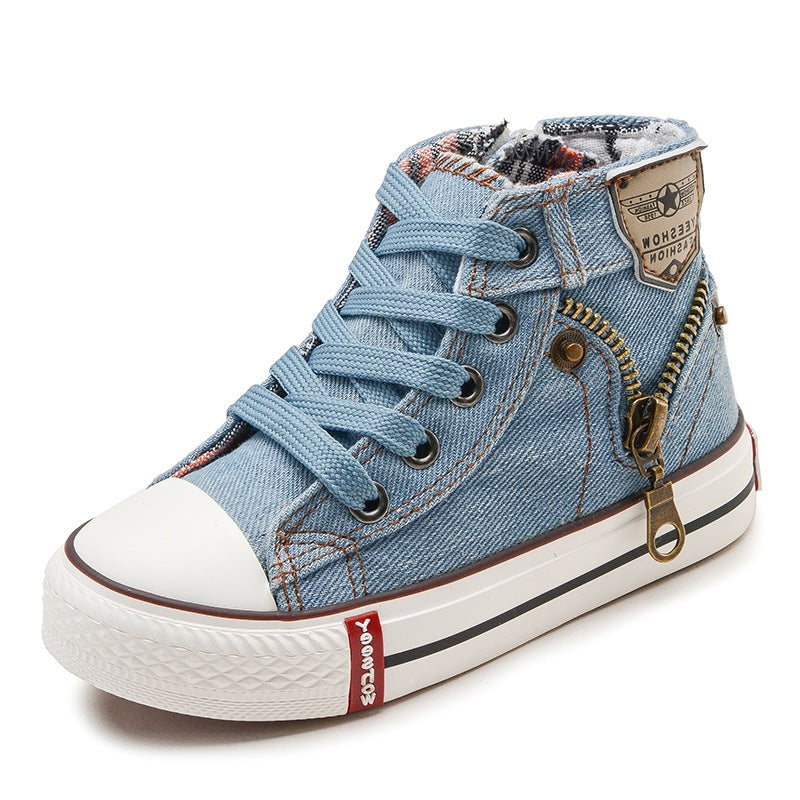 Autumn Expert Skill Children Casual Shoes Boys Girls Sport Shoes Breathable Denim Sneakers Kids Canvas Shoes Baby Boots 2