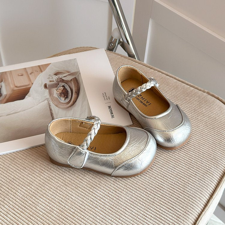 Children's Little Leather Shoes, Girls' Little Fragrant Wind Princess Shoes, Soft Soled Non Slip Single Shoes 7