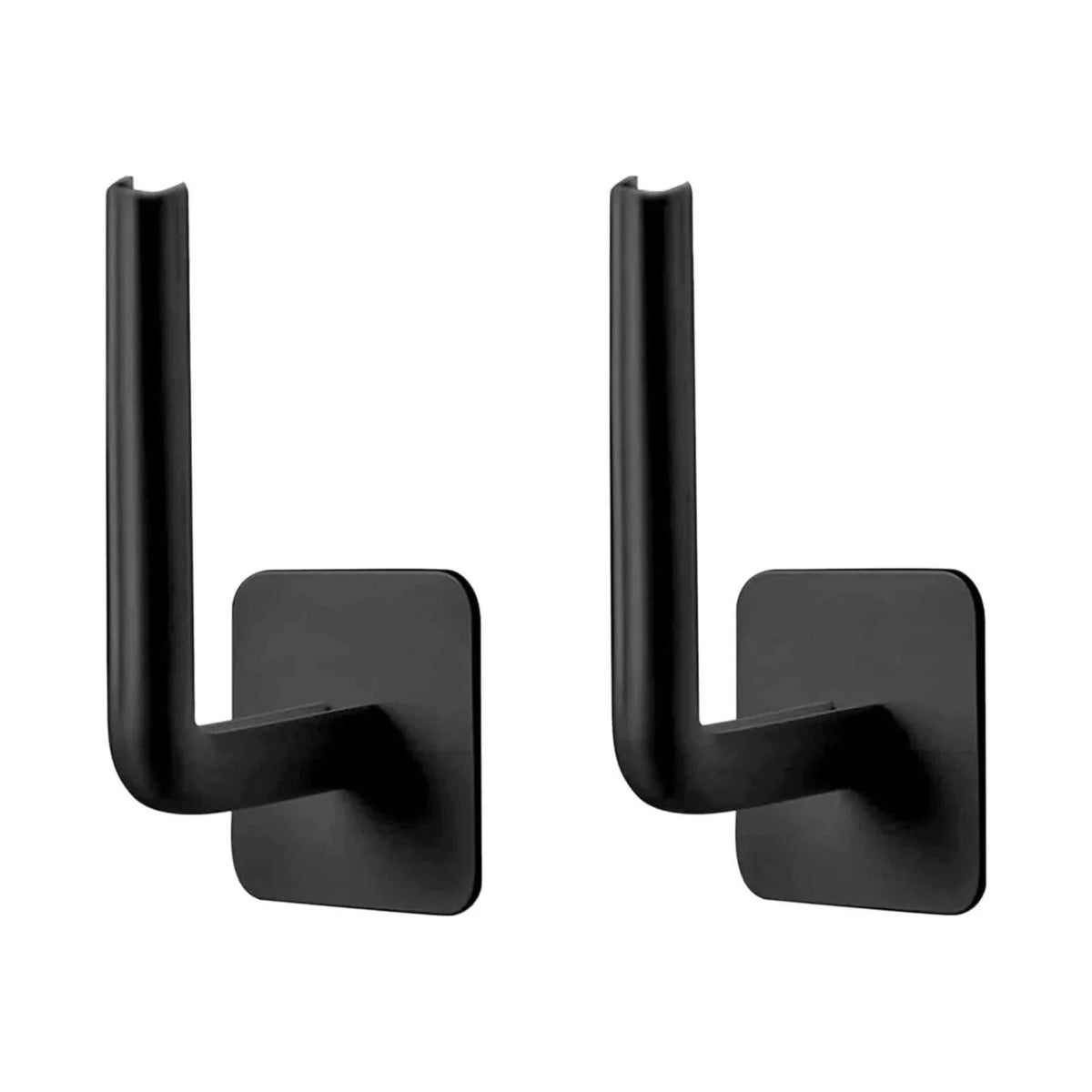 4-Pack: Adhesive Toilet Paper Holder, Wall Mount, White & Black 2