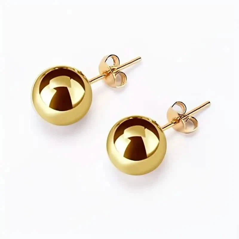 Stainless Steel Hypoallergenic Ball Shaped Stud Earrings 2