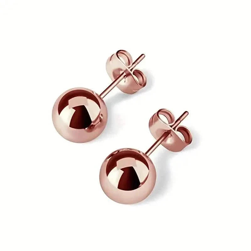 Stainless Steel Hypoallergenic Ball Shaped Stud Earrings 5