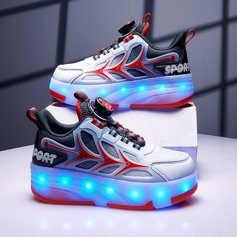 Four-Wheel Childrens Flashing Mesh Roller Skates 5