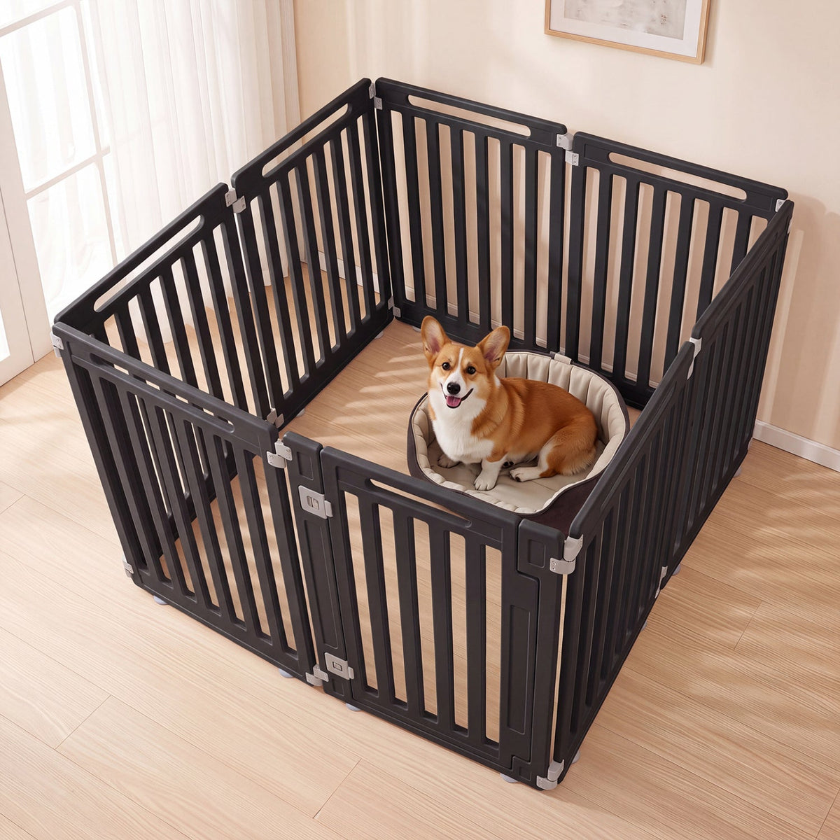 8-Panel Dog Playpen 31.5" Height Indoor Outdoor HDPE 9