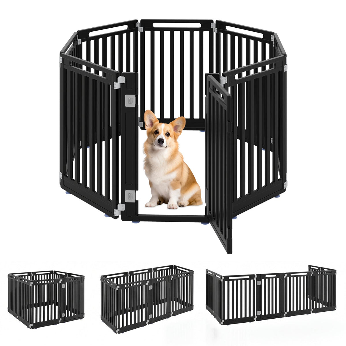 8-Panel Dog Playpen 31.5" Height Indoor Outdoor HDPE 11