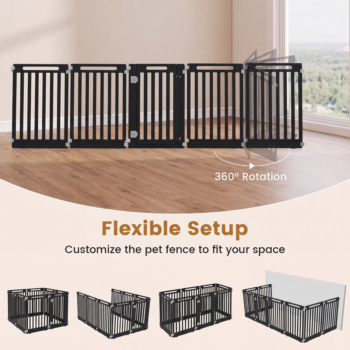 8-Panel Dog Playpen 31.5" Height Indoor Outdoor HDPE 14