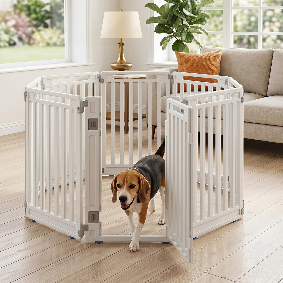 8-Panel Dog Playpen 31.5" Height Indoor Outdoor HDPE 2