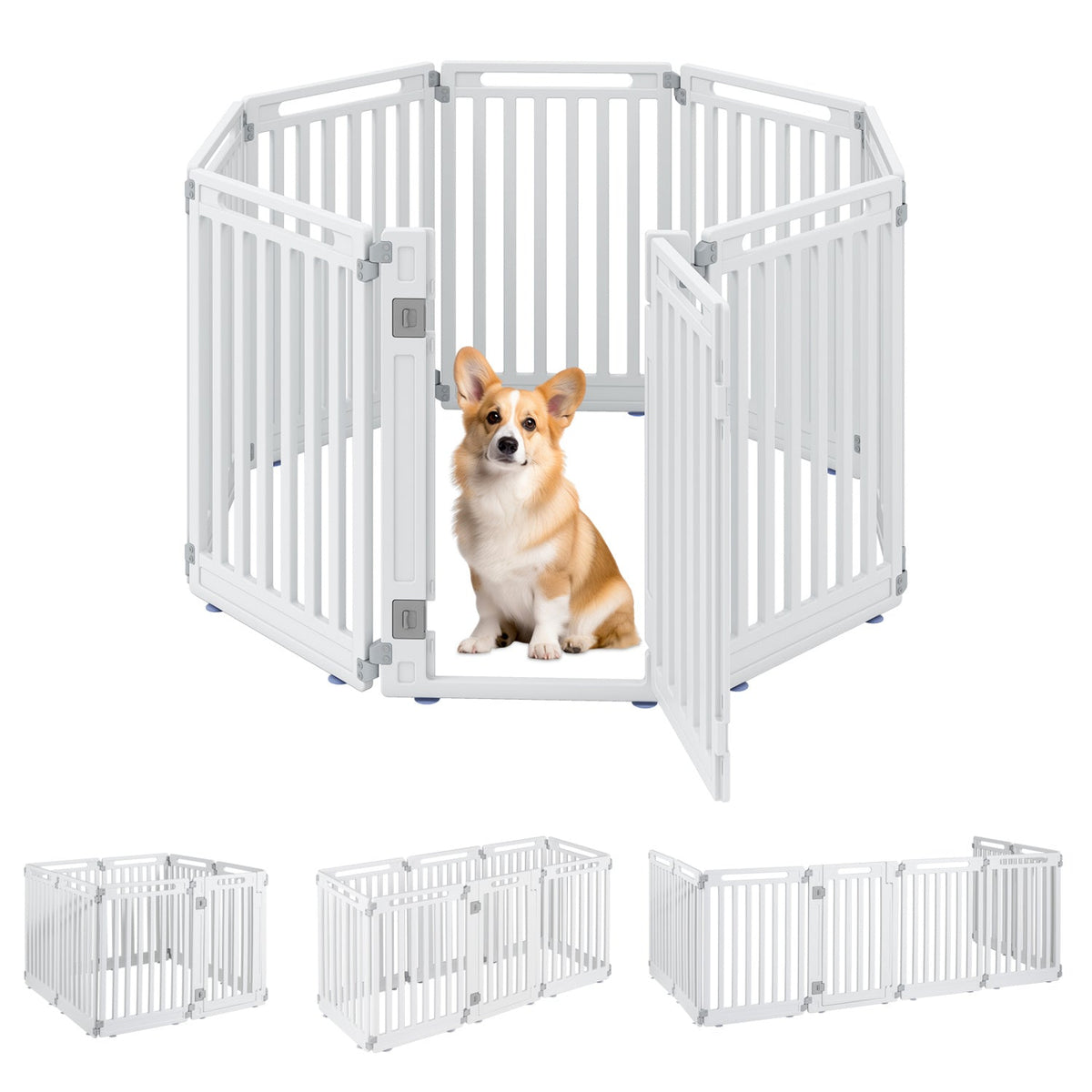 8-Panel Dog Playpen 31.5" Height Indoor Outdoor HDPE 3