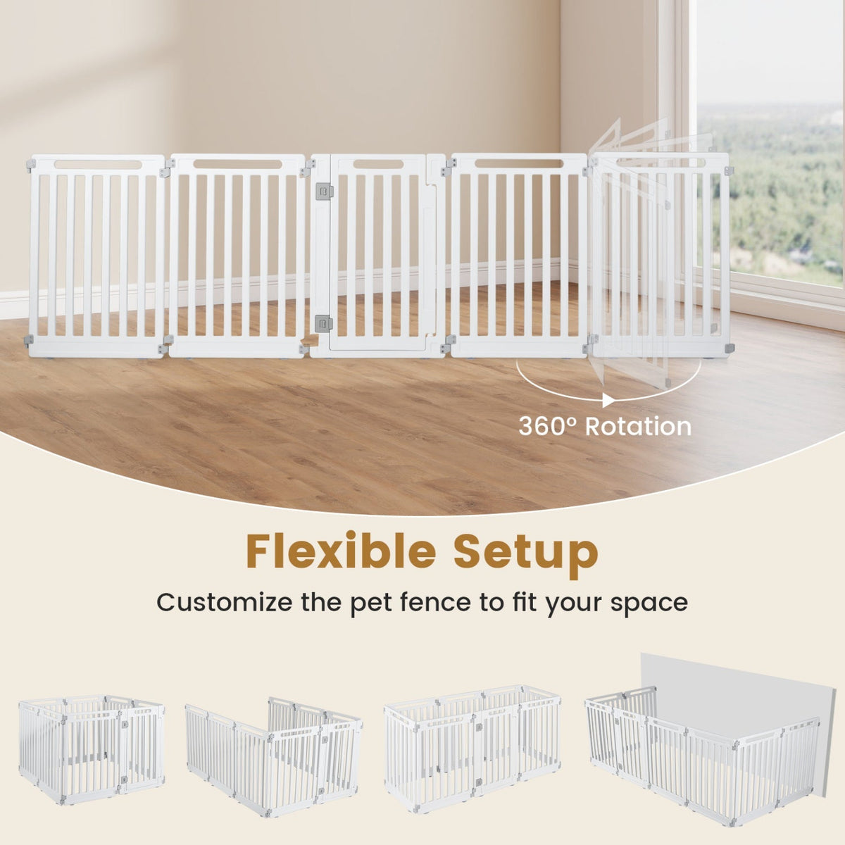 8-Panel Dog Playpen 31.5" Height Indoor Outdoor HDPE 6