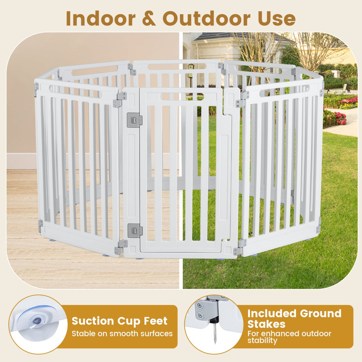 8-Panel Dog Playpen 31.5" Height Indoor Outdoor HDPE 7