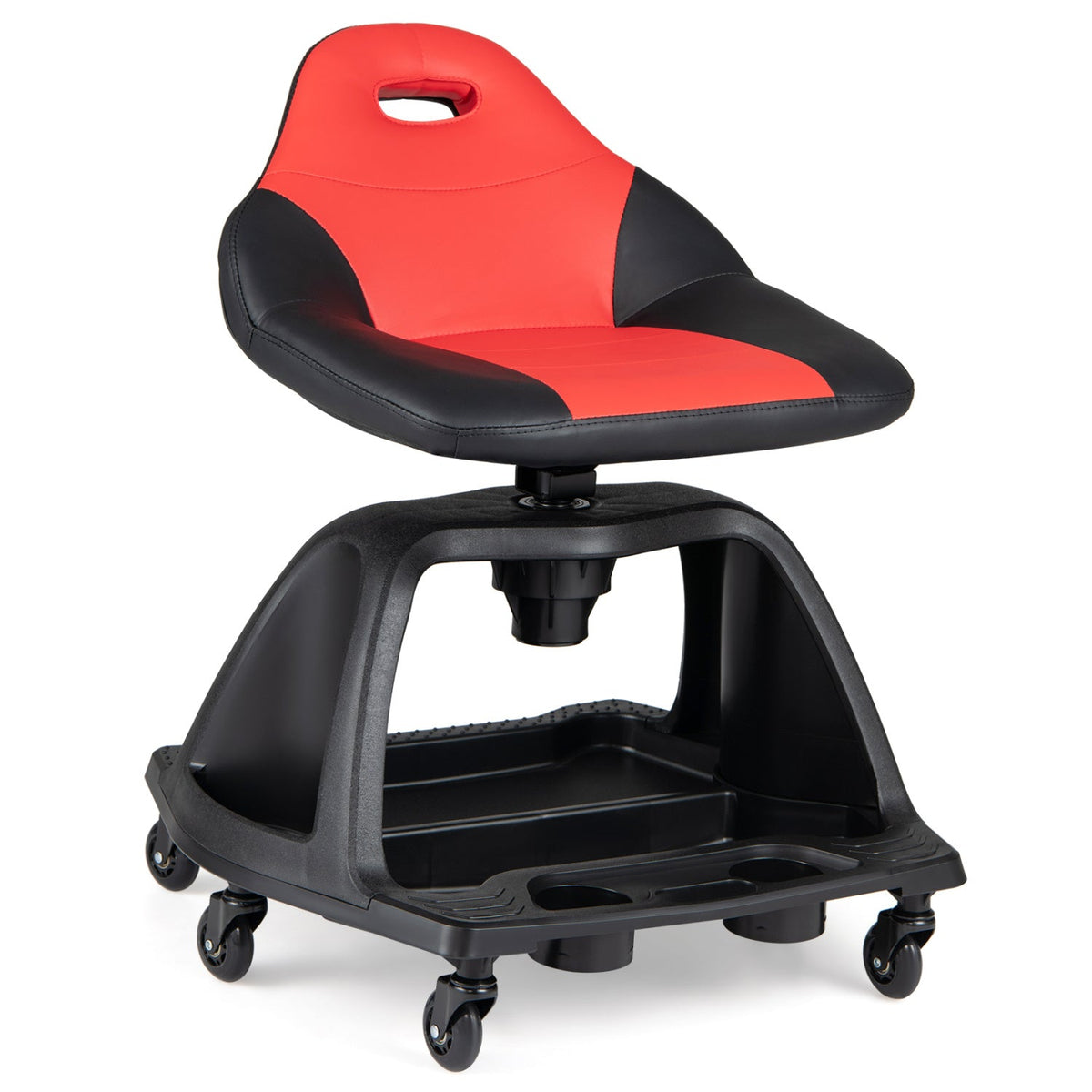 Rolling Mechanic Stool with Backrest and Tool Tray - 330 lbs 3