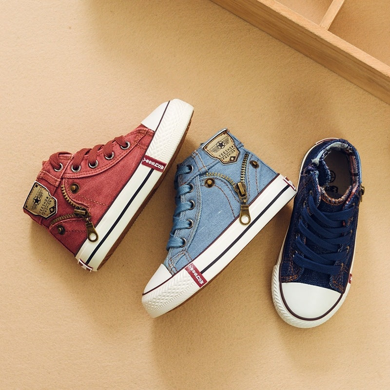 Autumn Expert Skill Children Casual Shoes Boys Girls Sport Shoes Breathable Denim Sneakers Kids Canvas Shoes Baby Boots 4