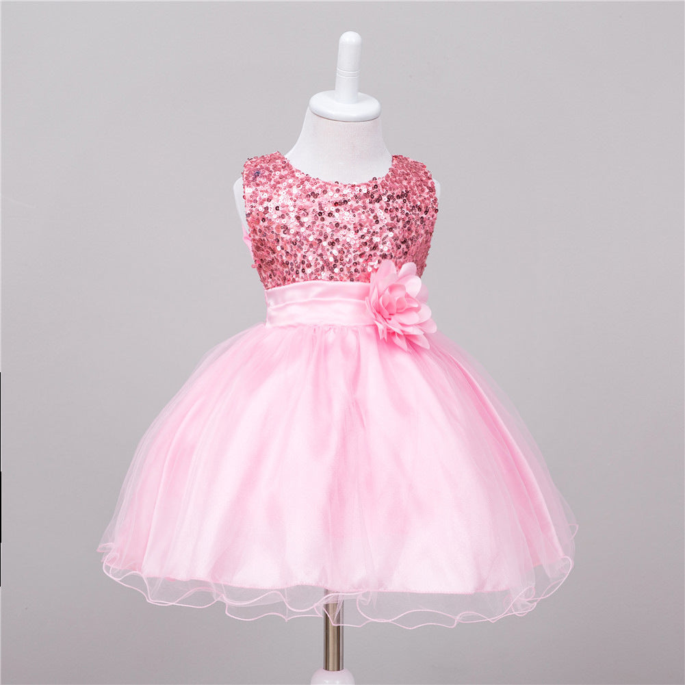 Baby Sequin Dress Flower Girl Wedding Princess Dress 15