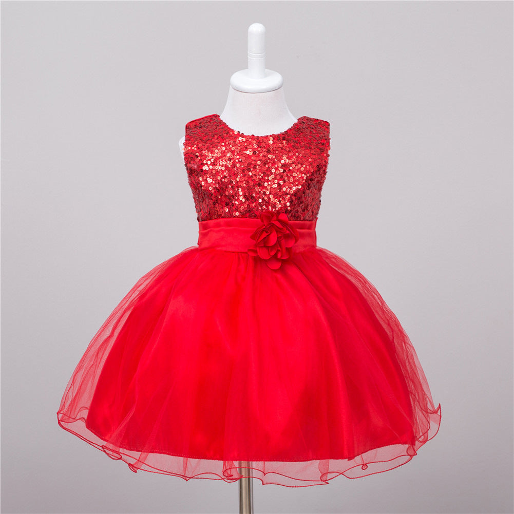 Baby Sequin Dress Flower Girl Wedding Princess Dress 18