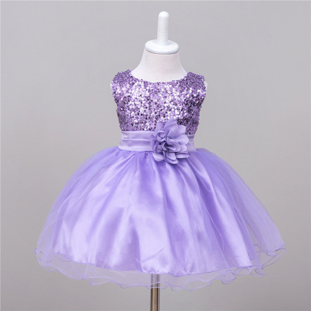 Baby Sequin Dress Flower Girl Wedding Princess Dress 12