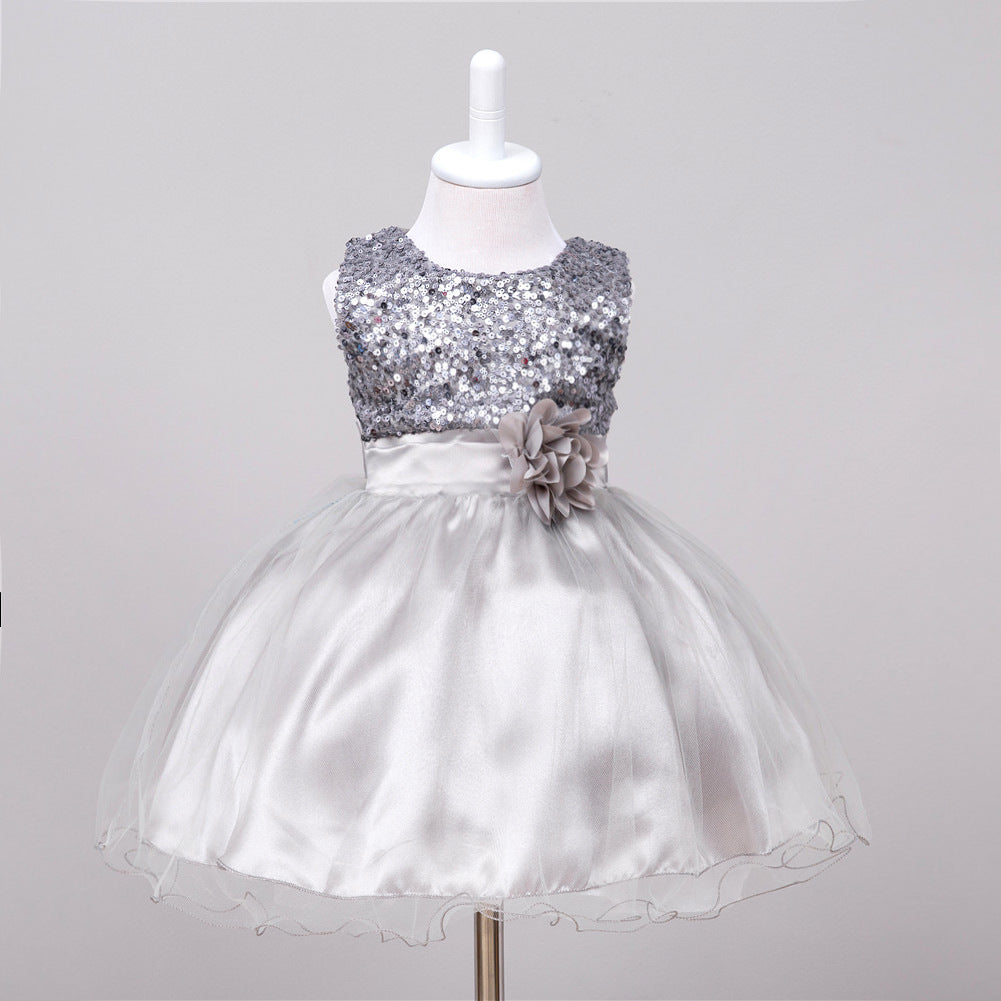 Baby Sequin Dress Flower Girl Wedding Princess Dress 4