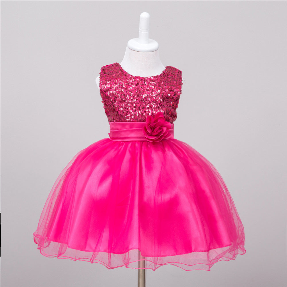 Baby Sequin Dress Flower Girl Wedding Princess Dress 17
